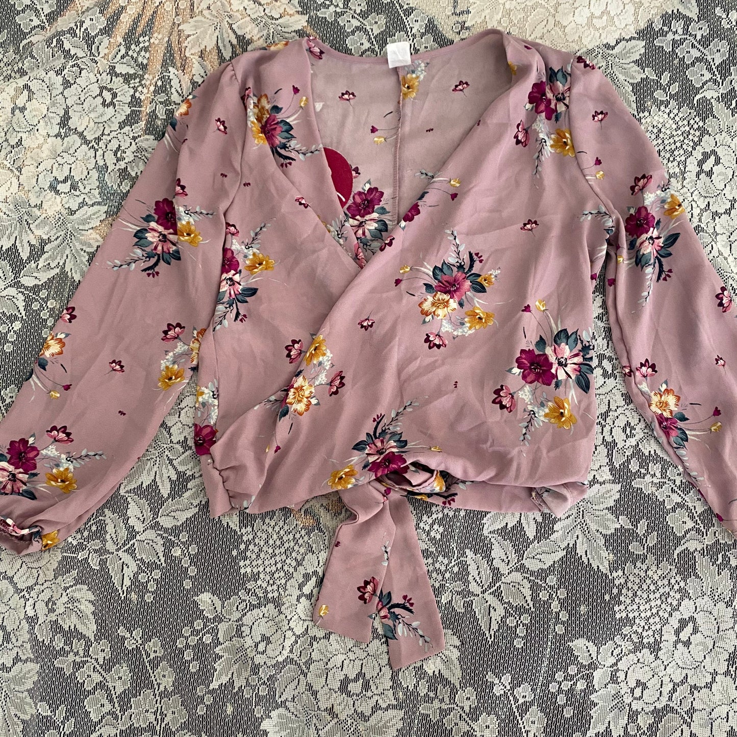 frownie floral shirt